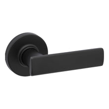 Kwikset 200BRNLRDT-514 Breton Lever with Round Rose Passage Door Lock with 6AL Latch and RCS Strike Matte Black Finish.