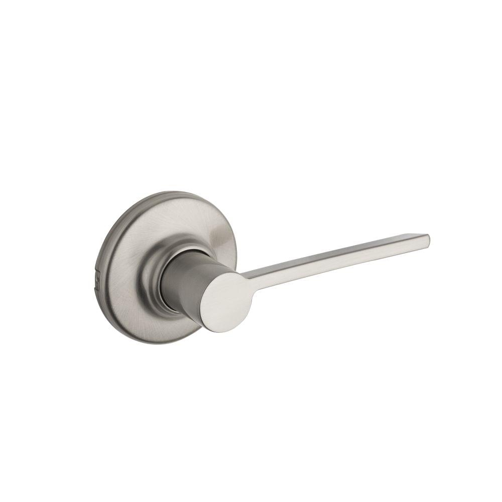 Kwikset 200LRLRDT-15 Ladera Lever with Round Rose Passage Door Lock with 6AL Latch and RCS Strike Satin Nickel Finish.
