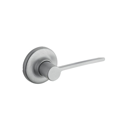 Kwikset 200LRLRDT-15 Ladera Lever with Round Rose Passage Door Lock with 6AL Latch and RCS Strike Satin Nickel Finish.