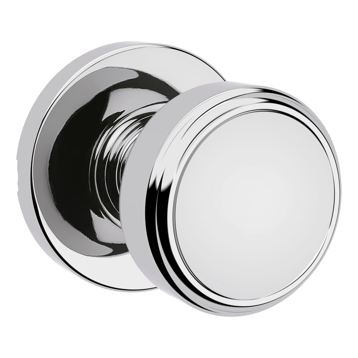 Kwikset 200MNKRDT-26 Maven Knob Round Rose Passage Door Lock with 6AL Latch and RCS Strike Bright Chrome Finish.