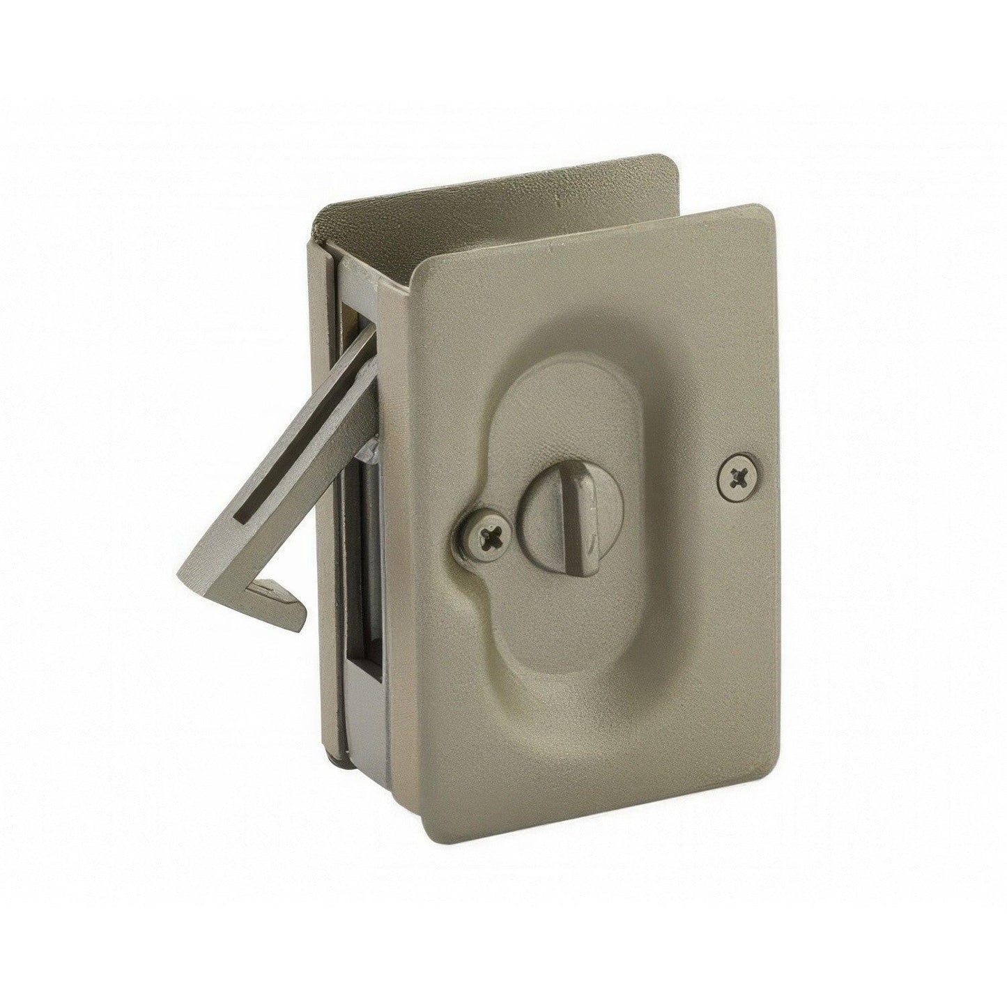 Emtek 2102US 3-1/2" Height Solid Brass Privacy Pocket Door Lock
