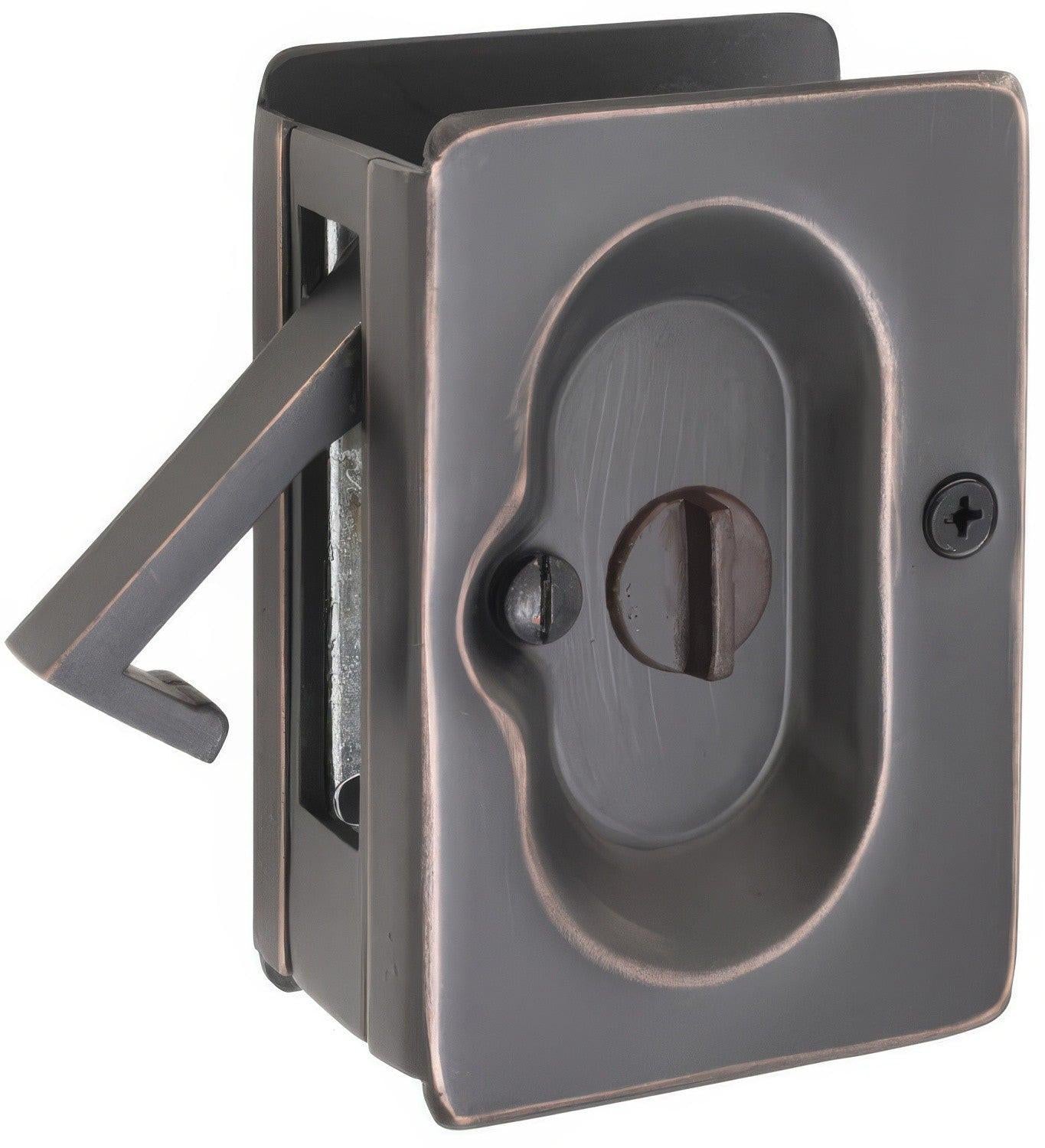 Emtek 2102US 3-1/2" Height Solid Brass Privacy Pocket Door Lock