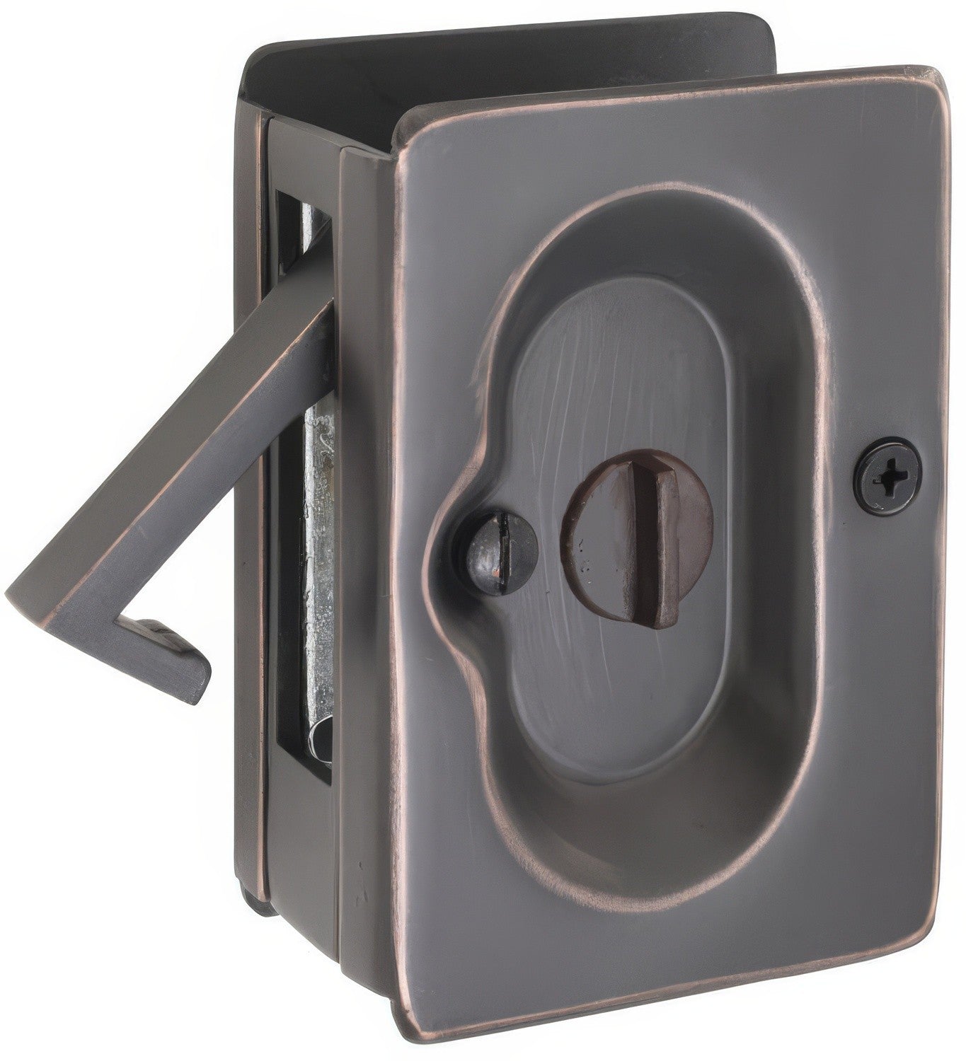 Emtek 2102US 3-1/2" Height Solid Brass Privacy Pocket Door Lock.