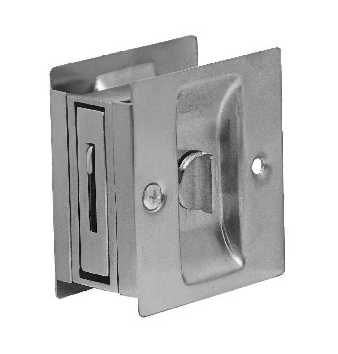 Emtek 2102US 3-1/2" Height Solid Brass Privacy Pocket Door Lock