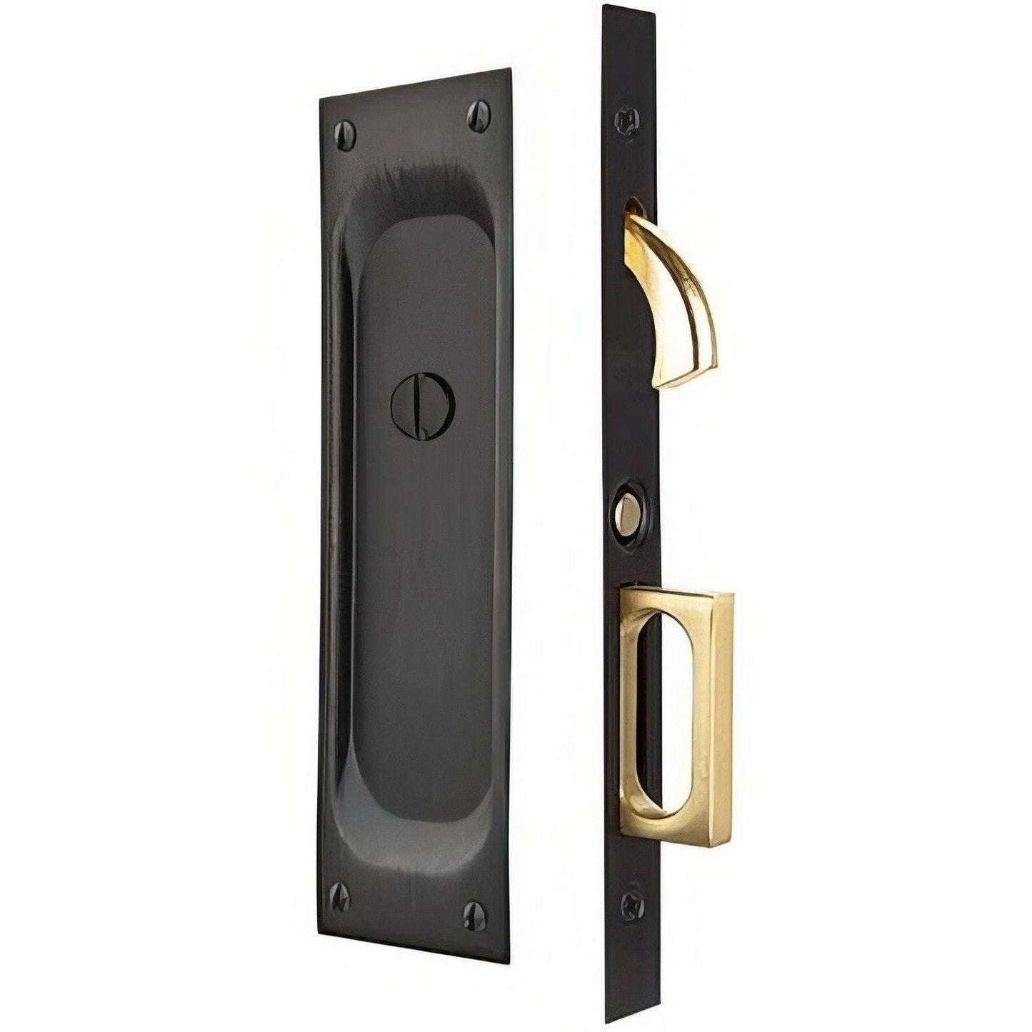 Emtek 7-1/2" Height Solid Brass Privacy Pocket Door Mortise Lock