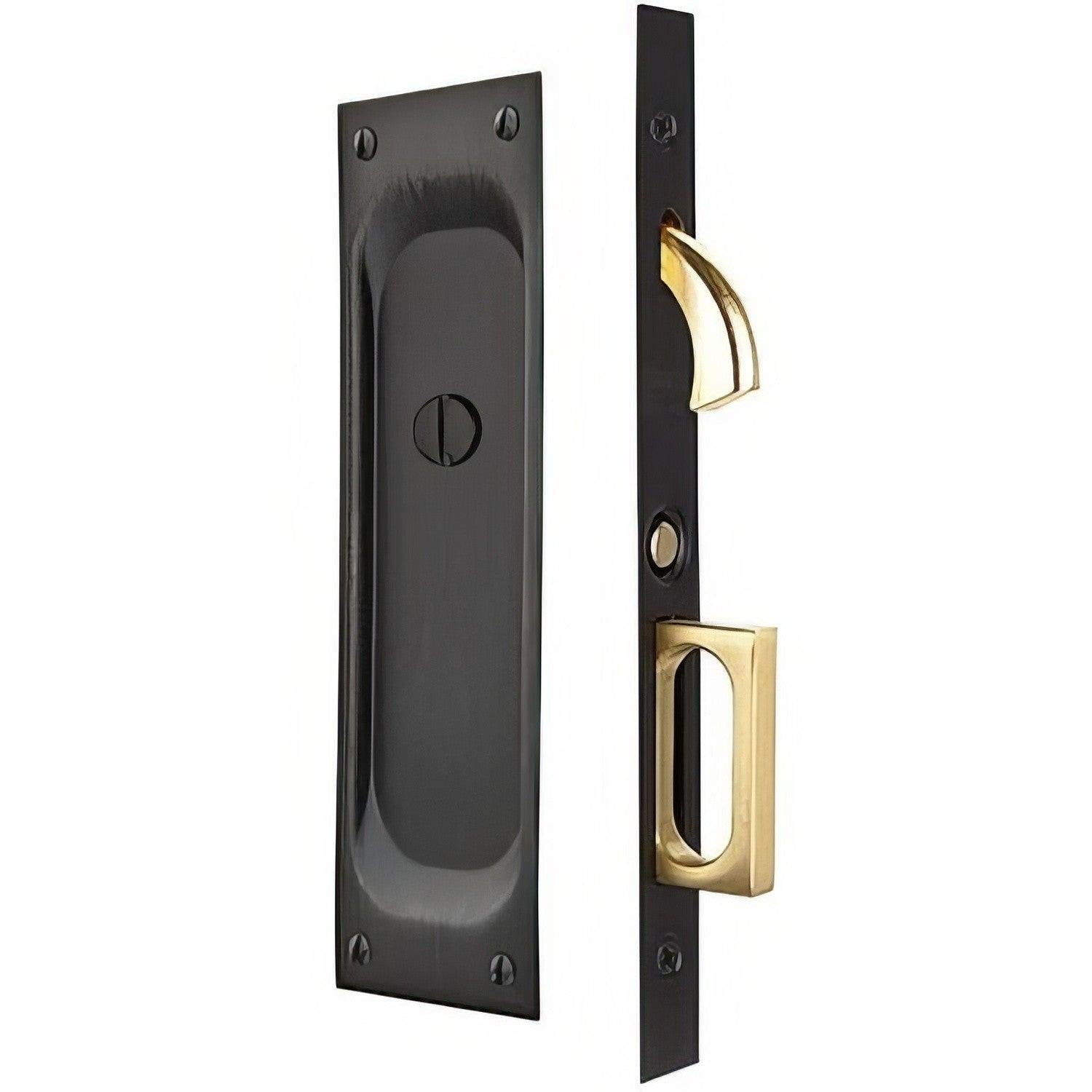 Emtek 7-1/2" Height Solid Brass Privacy Pocket Door Mortise Lock