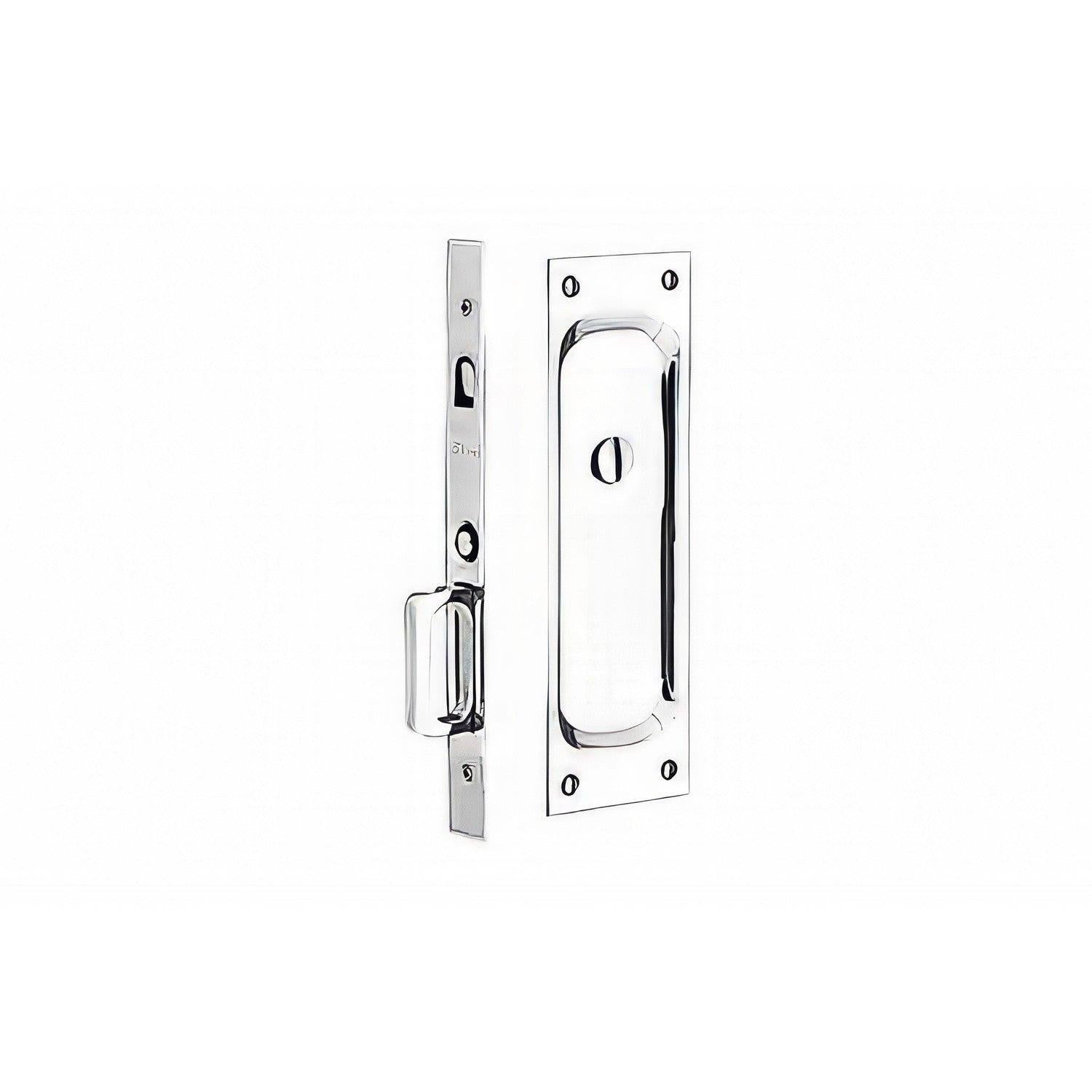Emtek 7-1/2" Height Solid Brass Privacy Pocket Door Mortise Lock