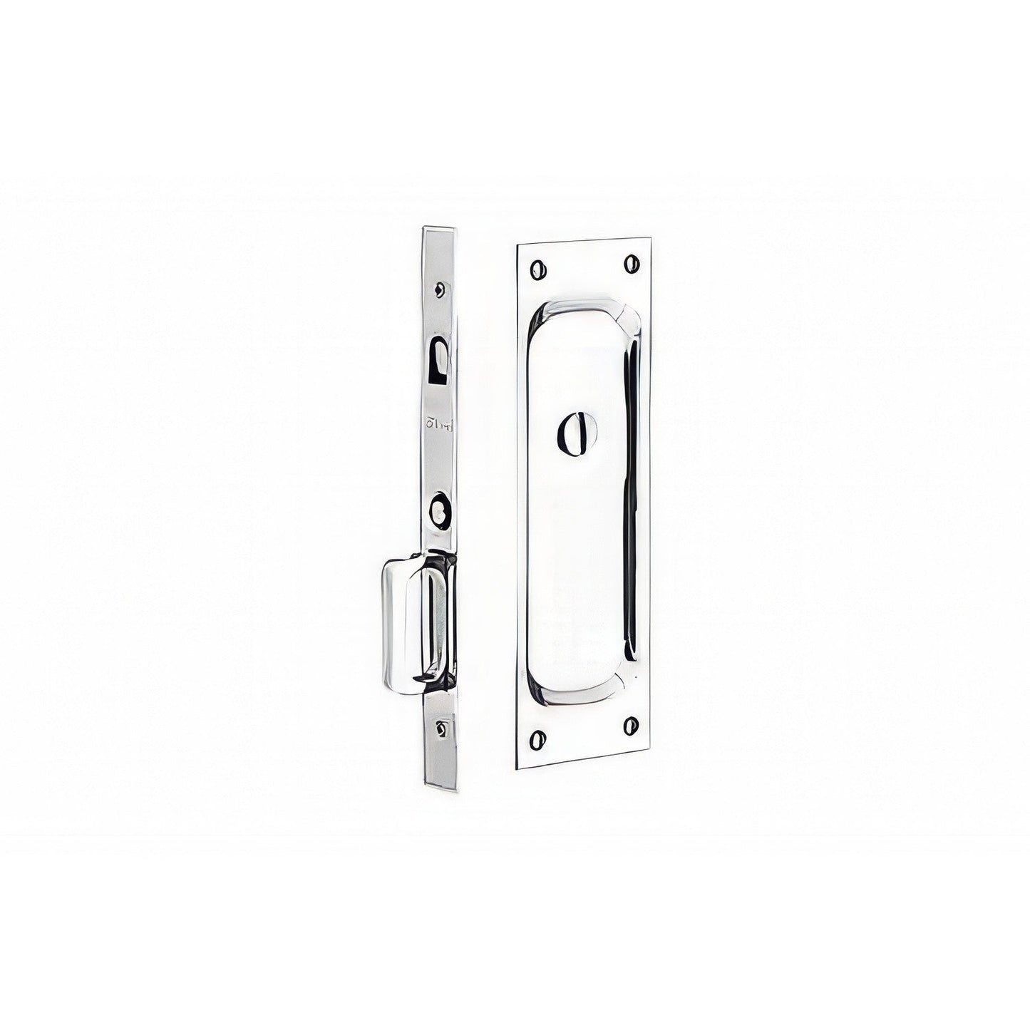 Emtek 7-1/2" Height Solid Brass Privacy Pocket Door Mortise Lock.