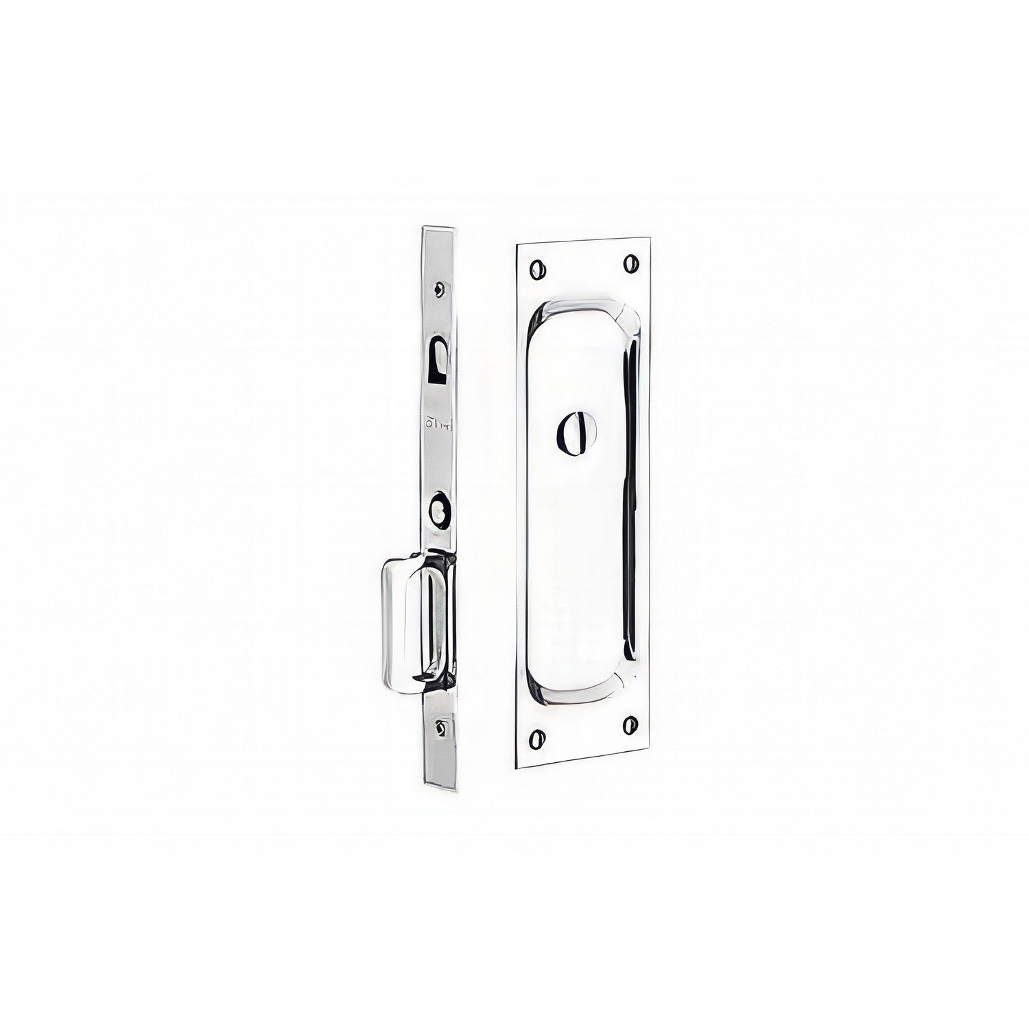 Emtek 7-1/2" Height Solid Brass Privacy Pocket Door Mortise Lock.
