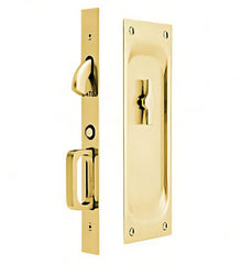 Emtek 7-1/2" Height Solid Brass Privacy Pocket Door Mortise Lock.