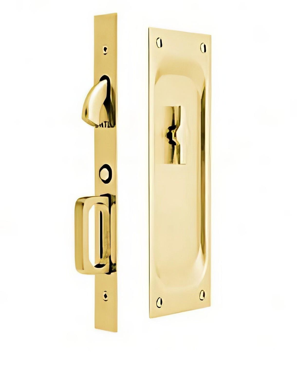 Emtek 7-1/2" Height Solid Brass Privacy Pocket Door Mortise Lock