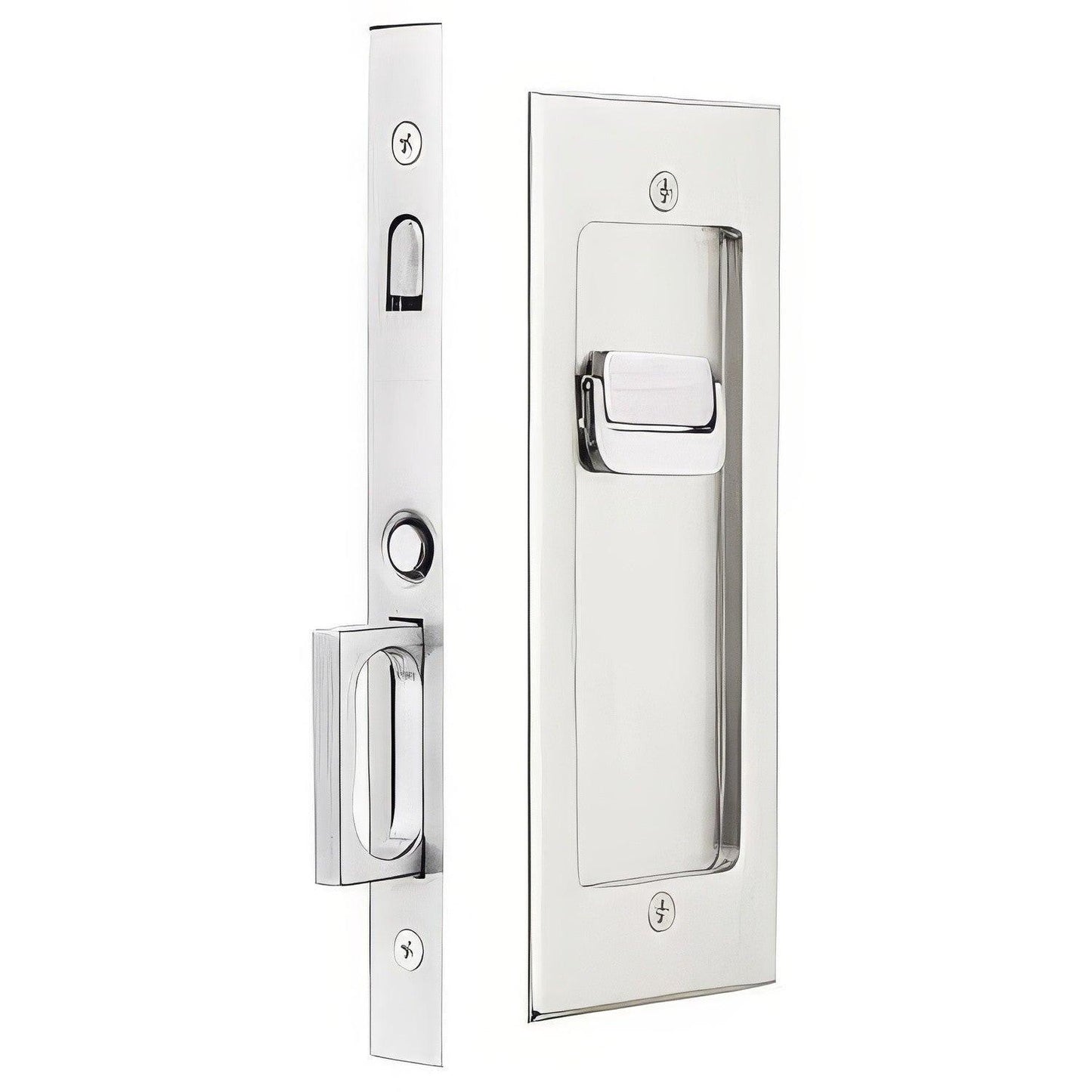 Emtek 2115US138 Modern Rectangular Privacy Pocket Door Mortise Lock for 1-3/8 Inch.
