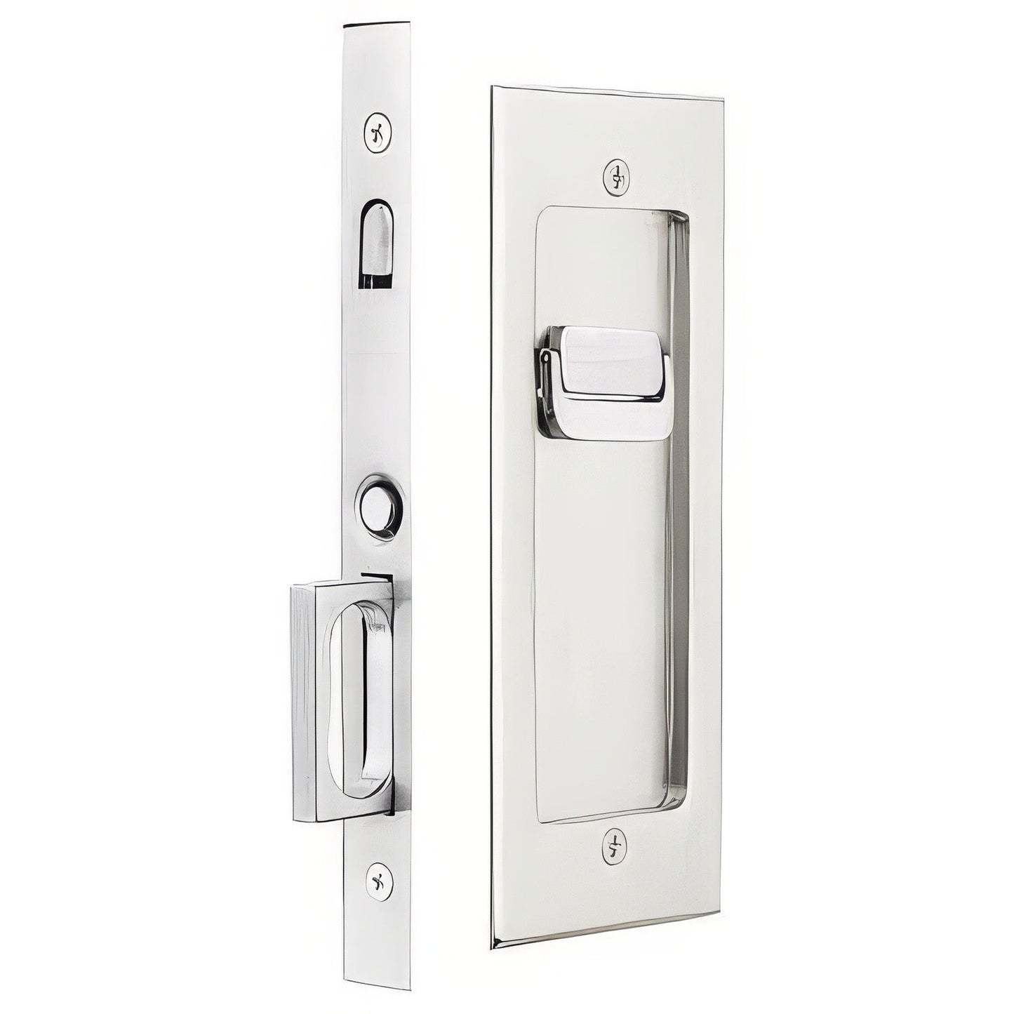 Emtek 2115US138 Modern Rectangular Privacy Pocket Door Mortise Lock for 1-3/8 Inch.