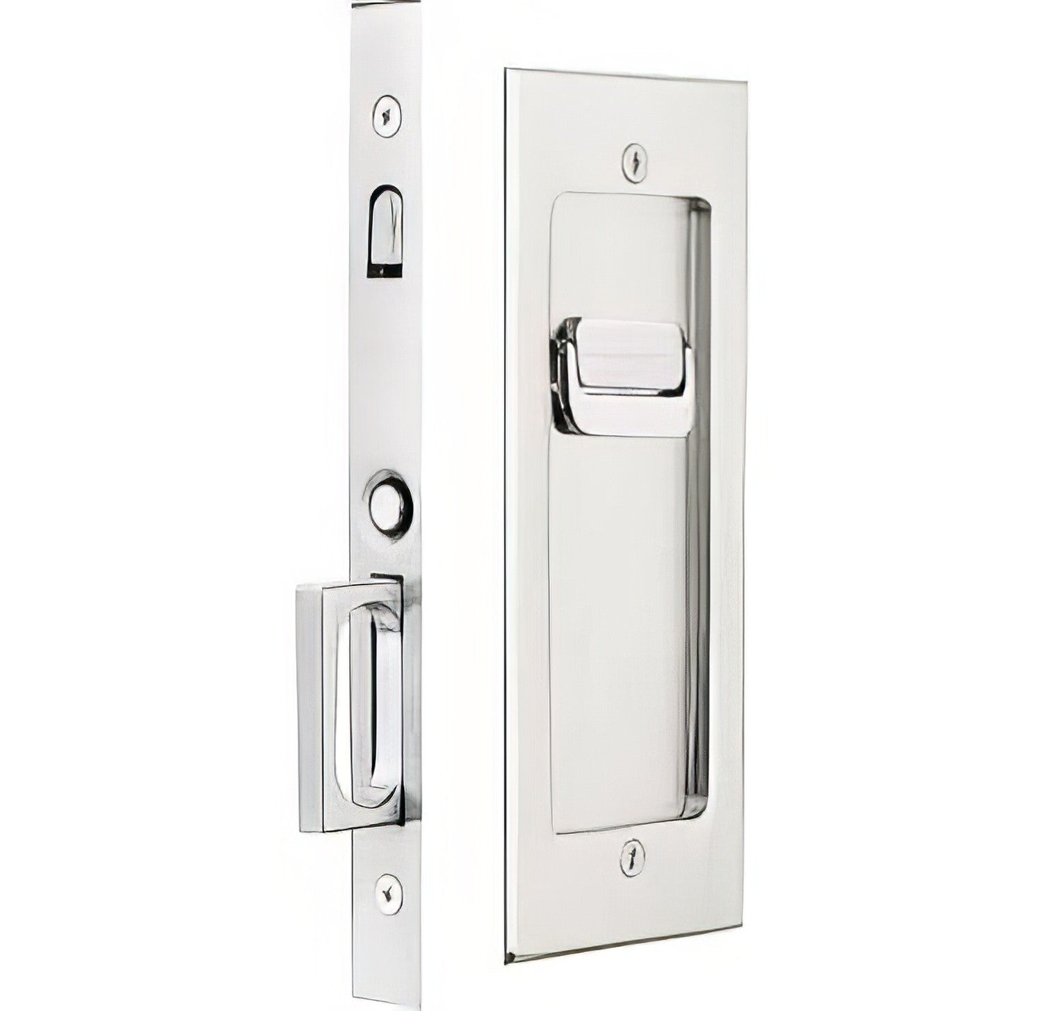 Emtek 2115US138 Modern Rectangular Privacy Pocket Door Mortise Lock for 1-3/8 Inch.