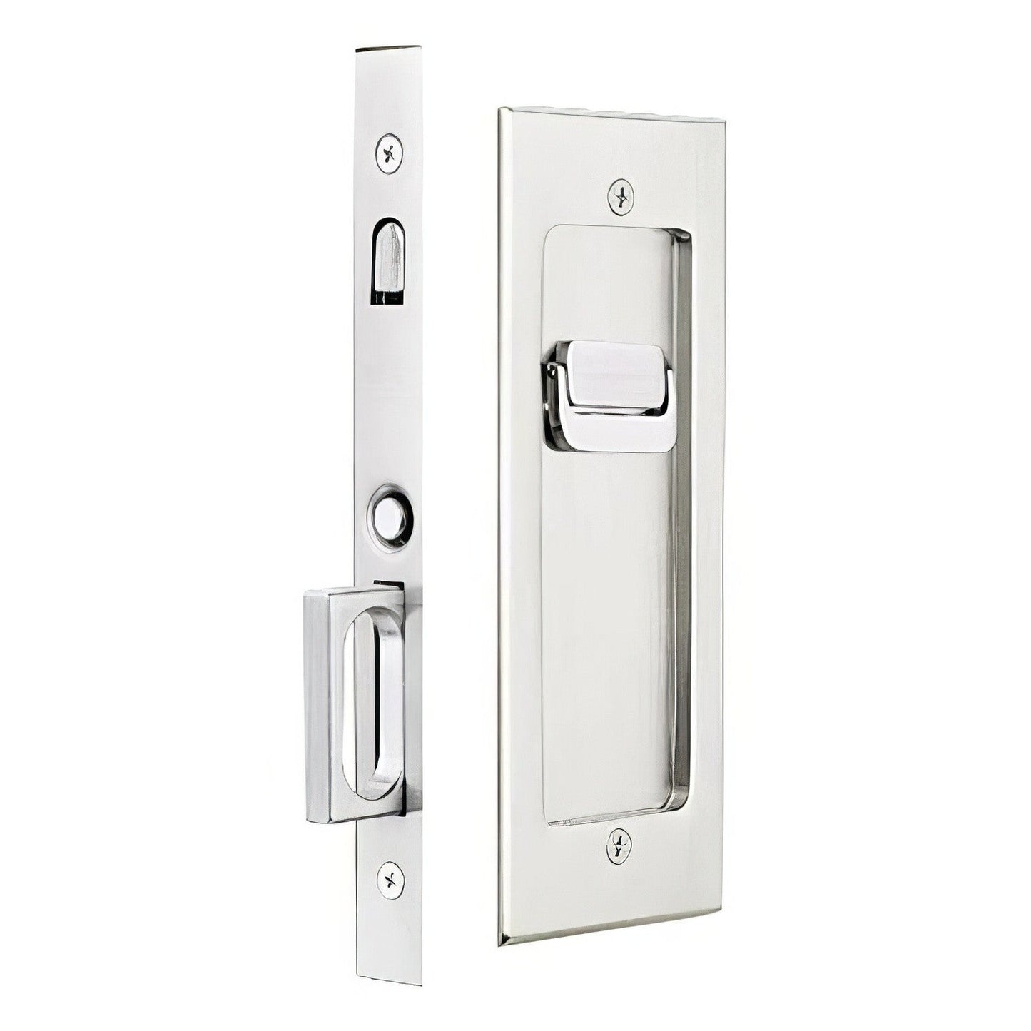 Emtek 2115US138 Modern Rectangular Privacy Pocket Door Mortise Lock for 1-3/8 Inch.