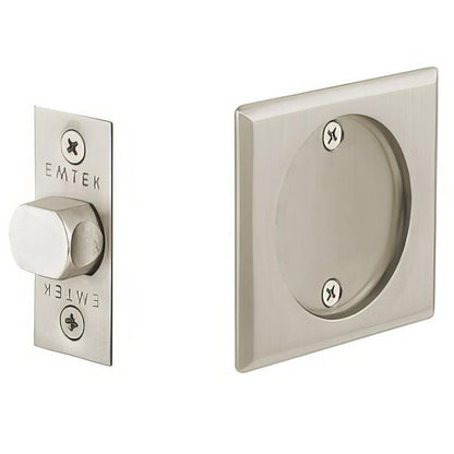 Emtek 2134US Square Passage Pocket Door Tubular Lock with Passage Strike Plate.