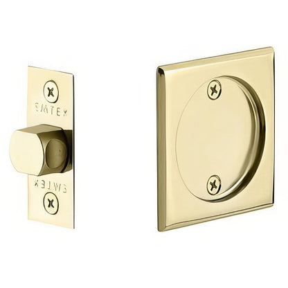Emtek 2134US Square Passage Pocket Door Tubular Lock with Passage Strike Plate.