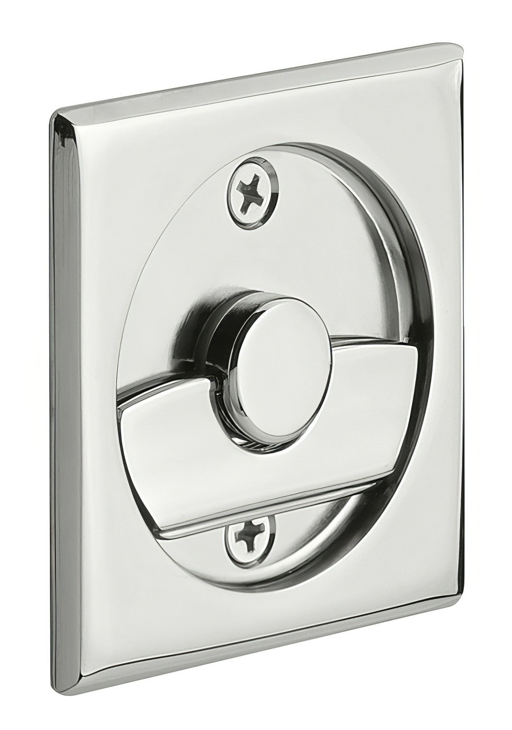 Emtek 2135US Square Privacy Pocket Door Tubular Lock with Privacy Strike Plate and Dust Box.