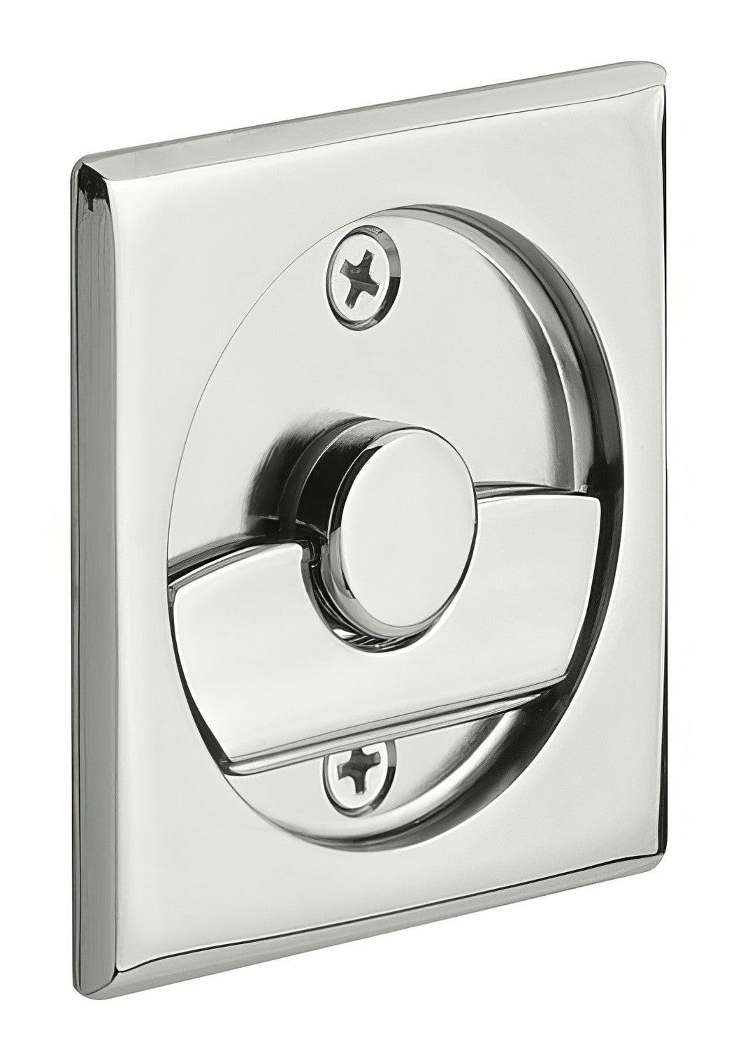 Emtek 2135US Square Privacy Pocket Door Tubular Lock with Privacy Strike Plate and Dust Box.