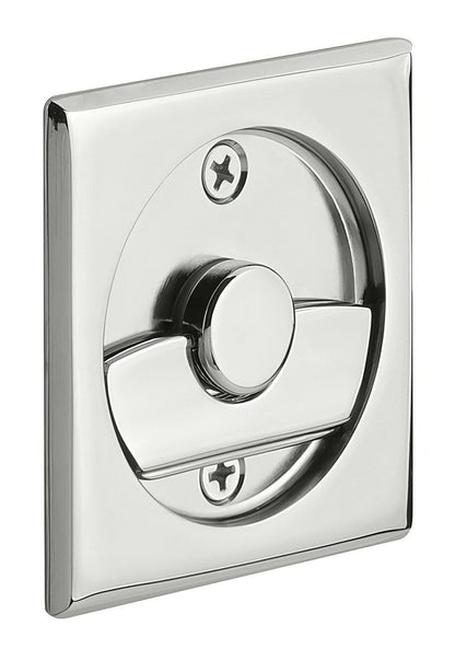 Emtek 2135US Square Privacy Pocket Door Tubular Lock with Privacy Strike Plate and Dust Box.