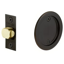 Emtek 2144US Round Passage Pocket Door Tubular Lock with Passage Strike Plate.