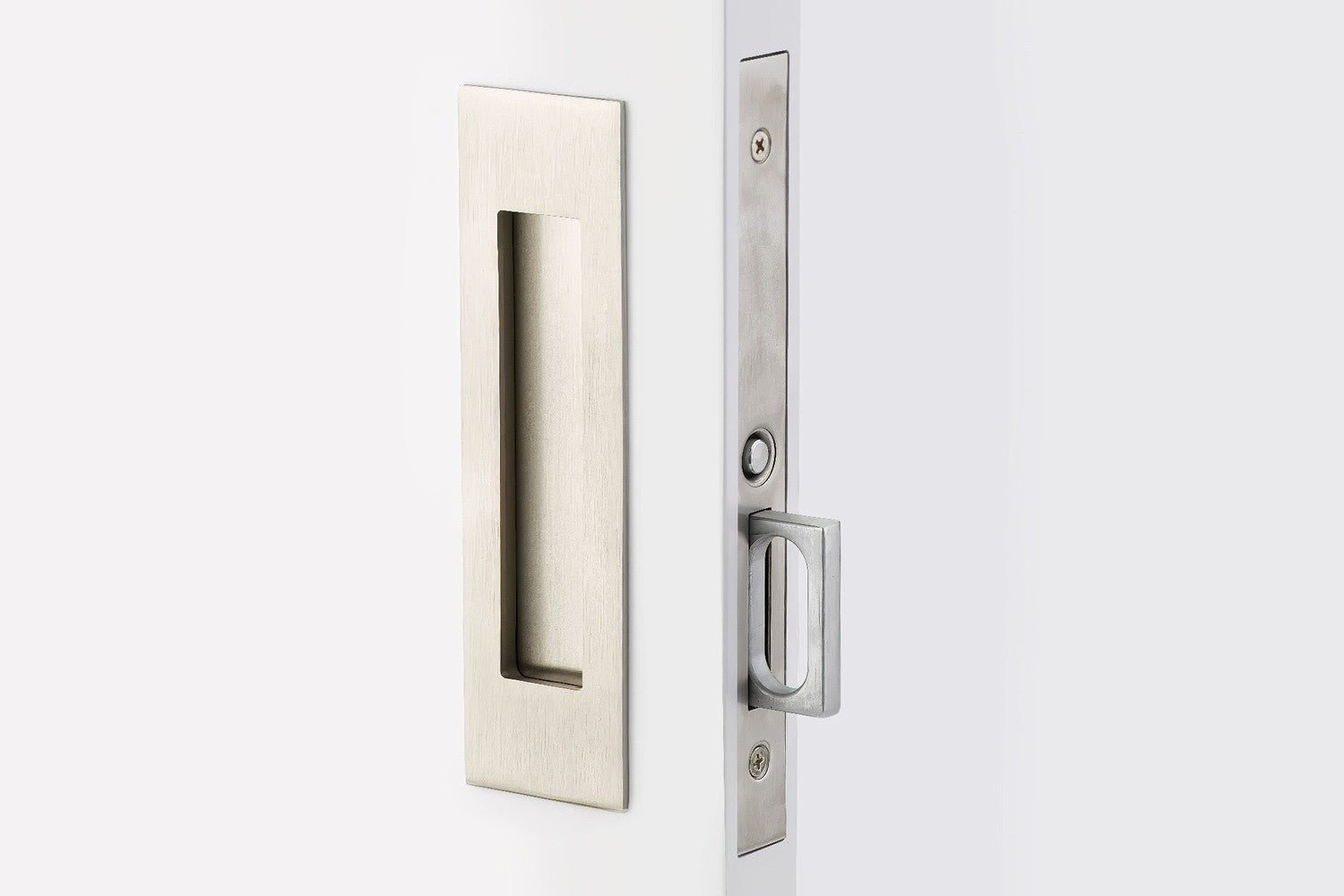 Emtek 2154US138 Narrow Modern Rectangular Passage Pocket Door Mortise Lock.