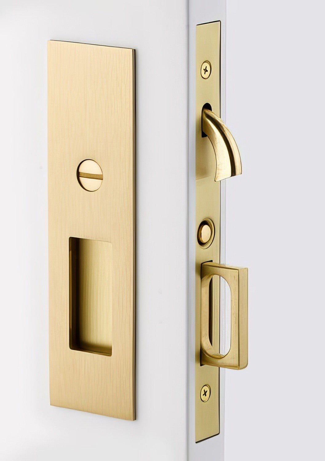 Emtek 2154US138 Narrow Modern Rectangular Passage Pocket Door Mortise Lock.