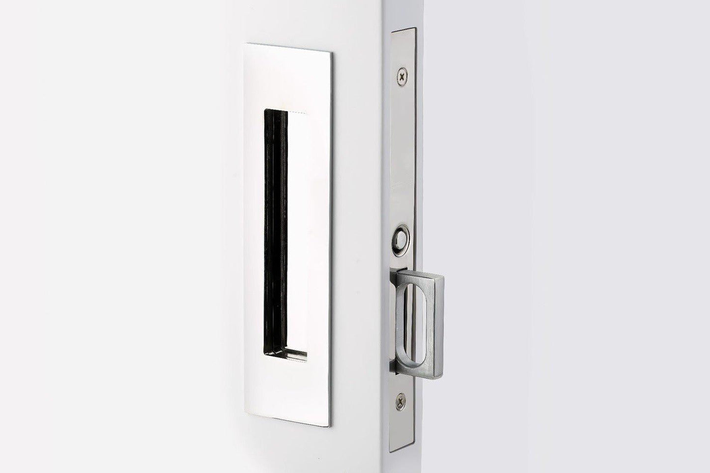 Emtek 2154US138 Narrow Modern Rectangular Passage Pocket Door Mortise Lock.