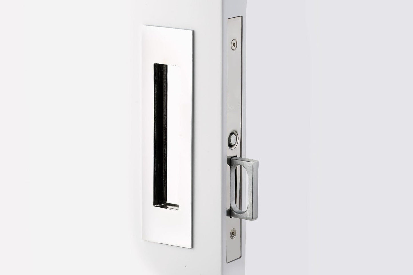 Emtek 2154US138 Narrow Modern Rectangular Passage Pocket Door Mortise Lock.