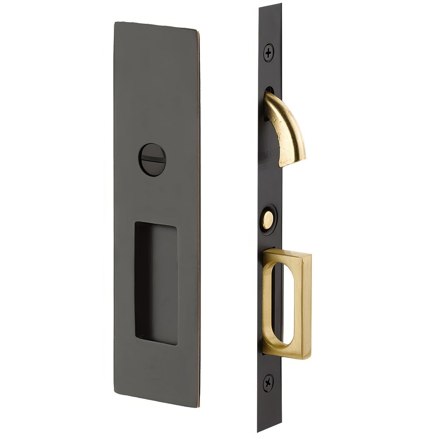 Emtek 2155US138 Narrow Modern Rectangular Passage Pocket Door Mortise Lock