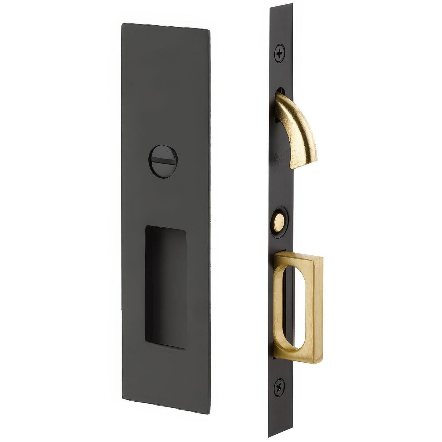 Emtek 2155US138 Narrow Modern Rectangular Passage Pocket Door Mortise Lock.