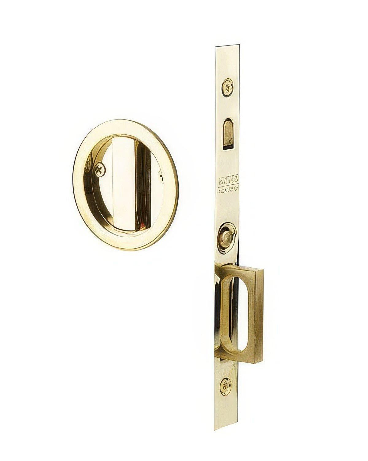 Emtek 2174US138 Round Passage Pocket Door Mortise Lock.