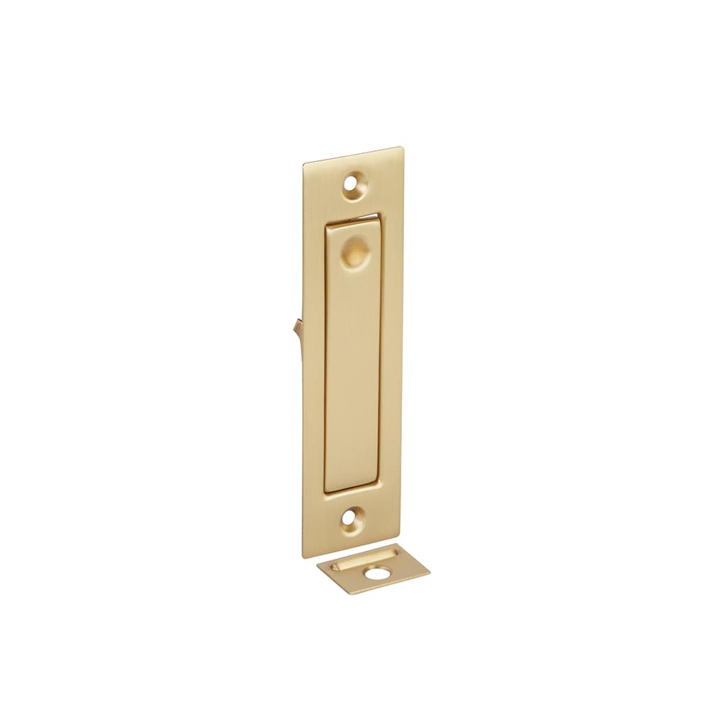 Emtek 2220US4 1-1/4" x 4-5/8" Modern Rectangular Jamb Bolt Satin Brass Finish.