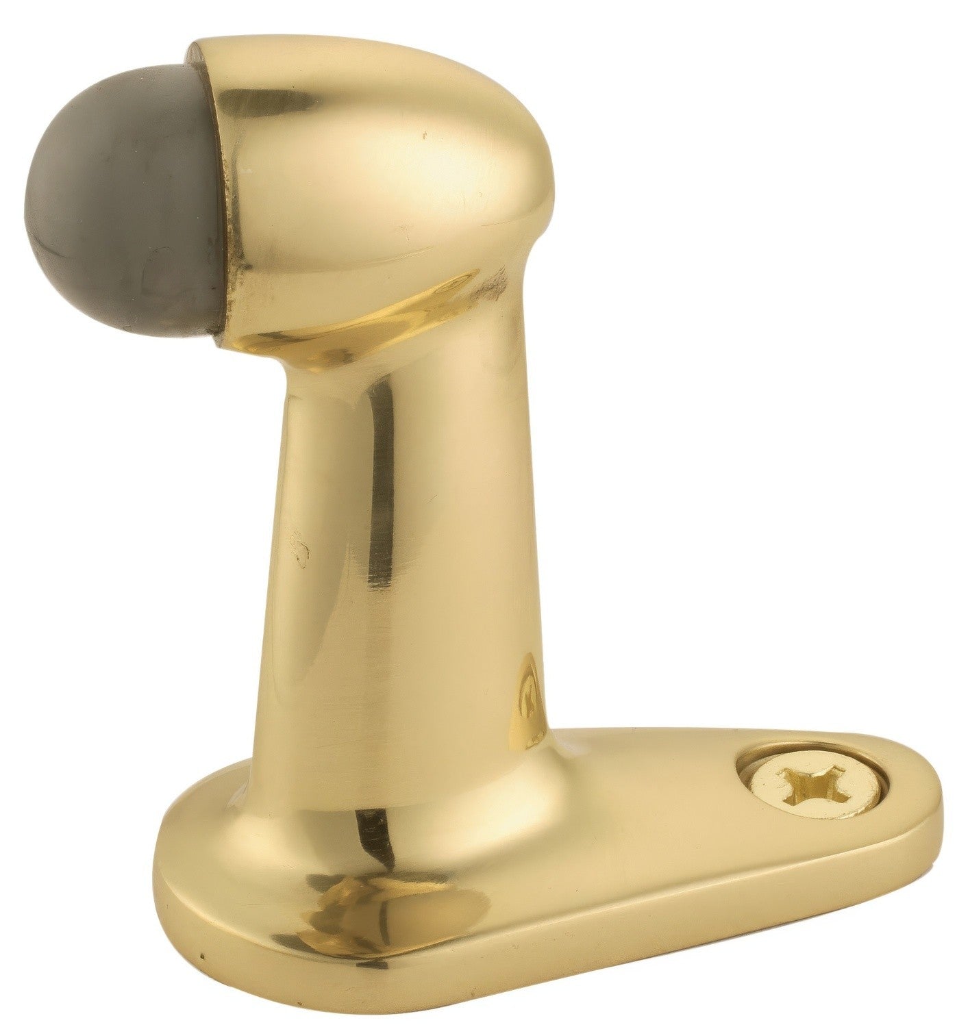 Emtek 2-7/8" Projection Goose Style Sold Brass Floor Mounted Door Stop.
