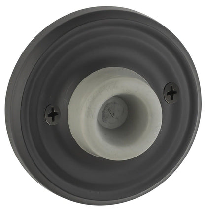 Emtek Rubber Tipped Brass Wall Mounted Door Stop with Regular Rosette