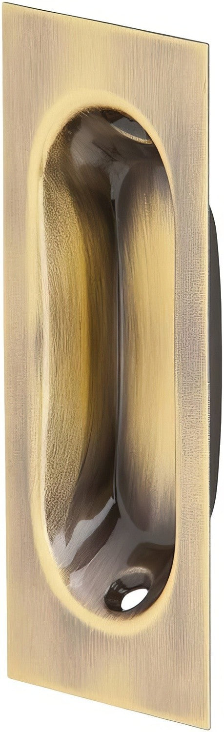 Ives 22B Low Profile Wrought Brass Oblong Flush Pull 3-1/8" x 1-5/16" x 7/16"