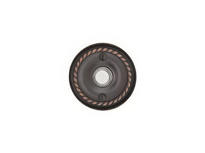 Emtek Forged Brass 2-3/4" Diameter Rope Style Brass Lighted Doorbell Rosette