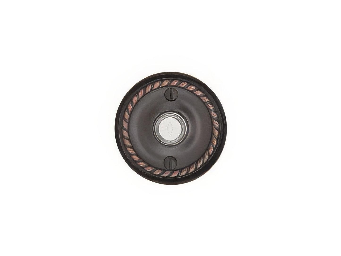 Emtek Forged Brass 2-3/4" Diameter Rope Style Brass Lighted Doorbell Rosette.