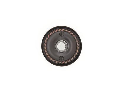 Emtek Forged Brass 2-3/4" Diameter Rope Style Brass Lighted Doorbell Rosette.