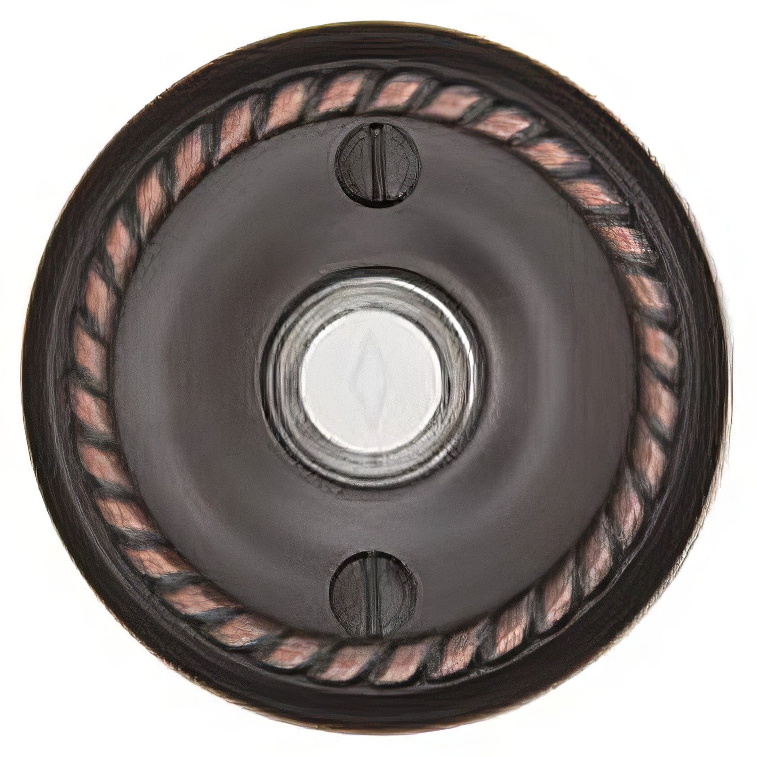 Emtek Forged Brass 2-3/4" Diameter Rope Style Brass Lighted Doorbell Rosette.