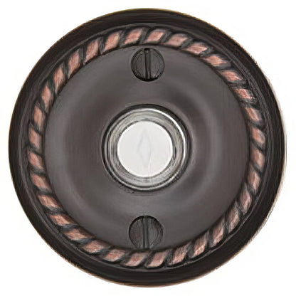 Emtek Forged Brass 2-3/4" Diameter Rope Style Brass Lighted Doorbell Rosette.