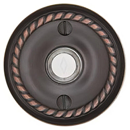 Emtek Forged Brass 2-3/4" Diameter Rope Style Brass Lighted Doorbell Rosette