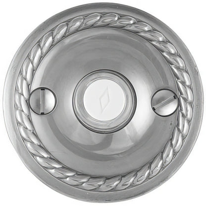 Emtek Forged Brass 2-3/4" Diameter Rope Style Brass Lighted Doorbell Rosette.