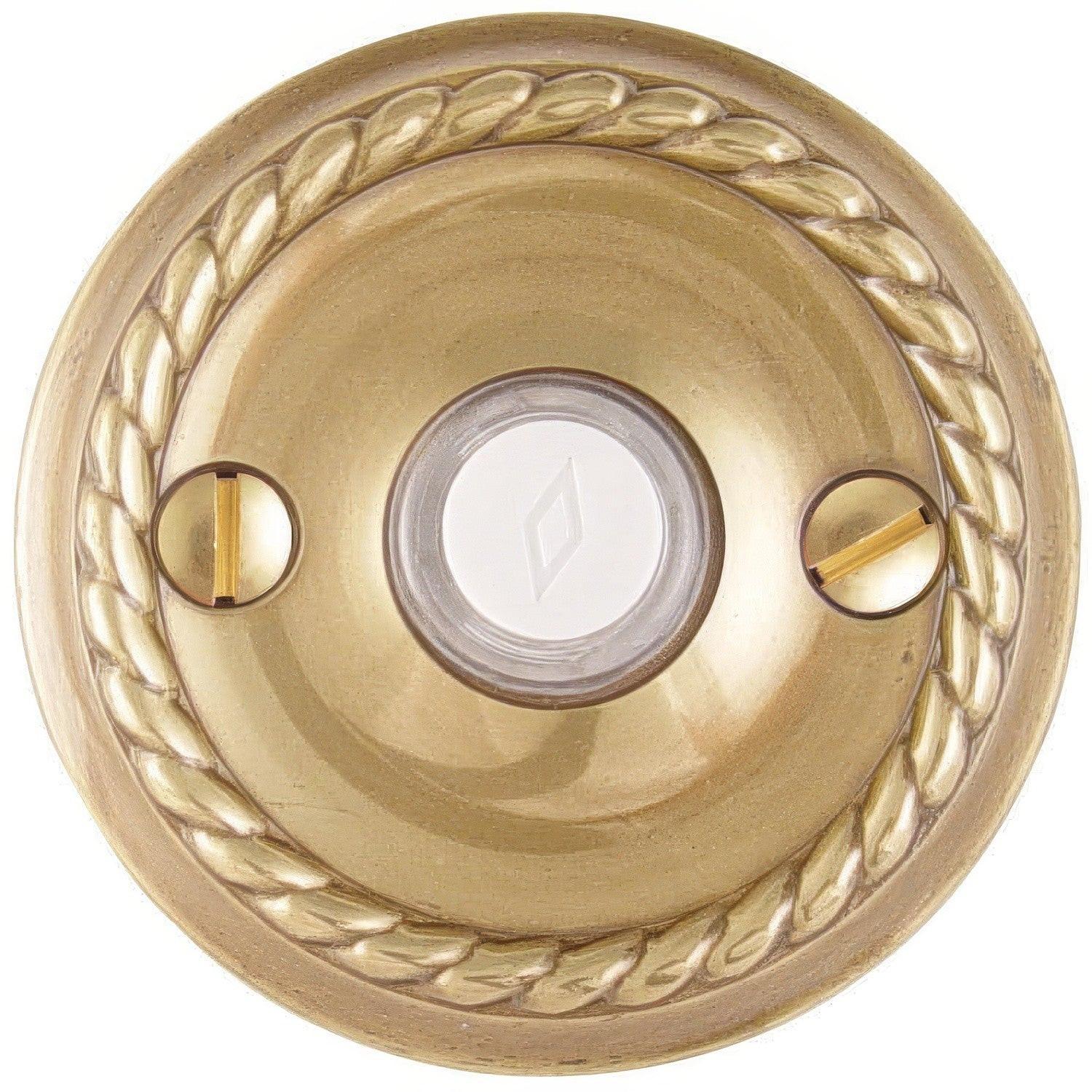 Emtek Forged Brass 2-3/4" Diameter Rope Style Brass Lighted Doorbell Rosette
