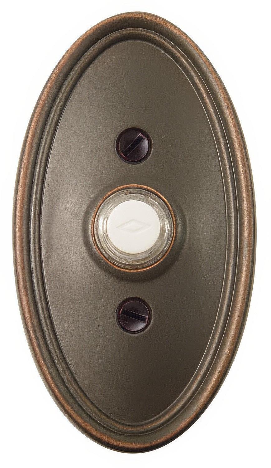 Emtek 4-1/2" Height Oval Style Brass Lighted Doorbell Rosette