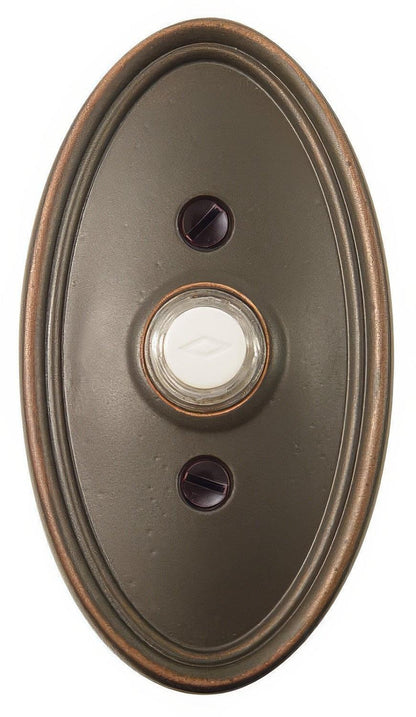 Emtek 4-1/2" Height Oval Style Brass Lighted Doorbell Rosette