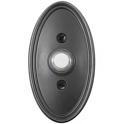 Emtek 4-1/2" Height Oval Style Brass Lighted Doorbell Rosette