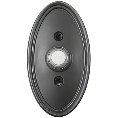 Emtek 4-1/2" Height Oval Style Brass Lighted Doorbell Rosette.