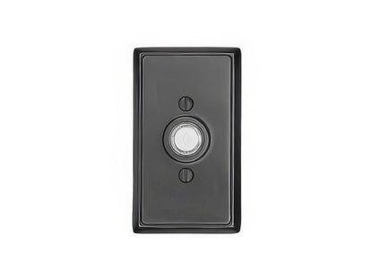 Emtek 4-3/8" Height Rectangular Style Brass Lighted Doorbell Rosette