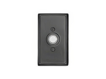 Emtek 4-3/8" Height Rectangular Style Brass Lighted Doorbell Rosette
